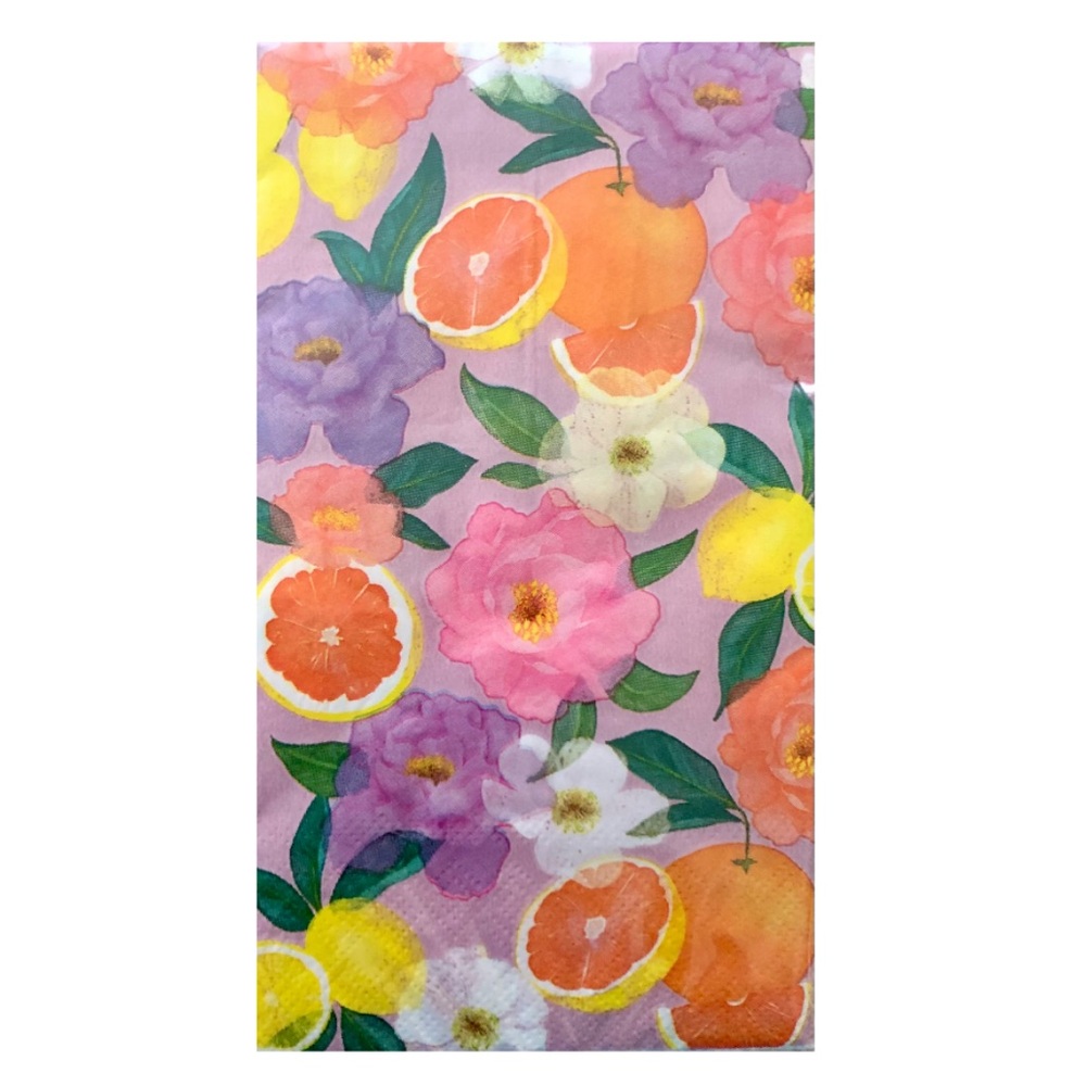 Floral Citrus Guest Towels Hostess Napkins (29007), 32 ct